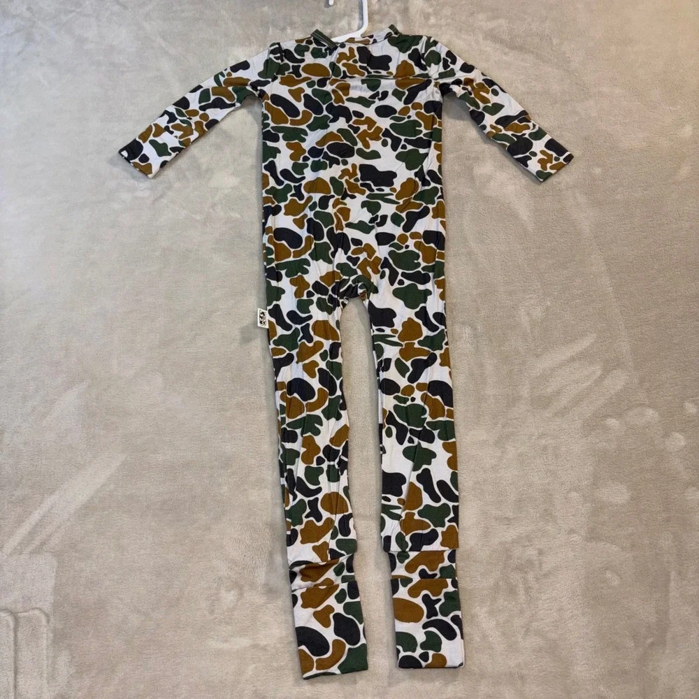 Bass Bucks and Birds Duck Camo Bamboo Viscose Two-Way Zip Sleeper 6-12M